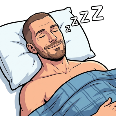 Matt asleep in bed