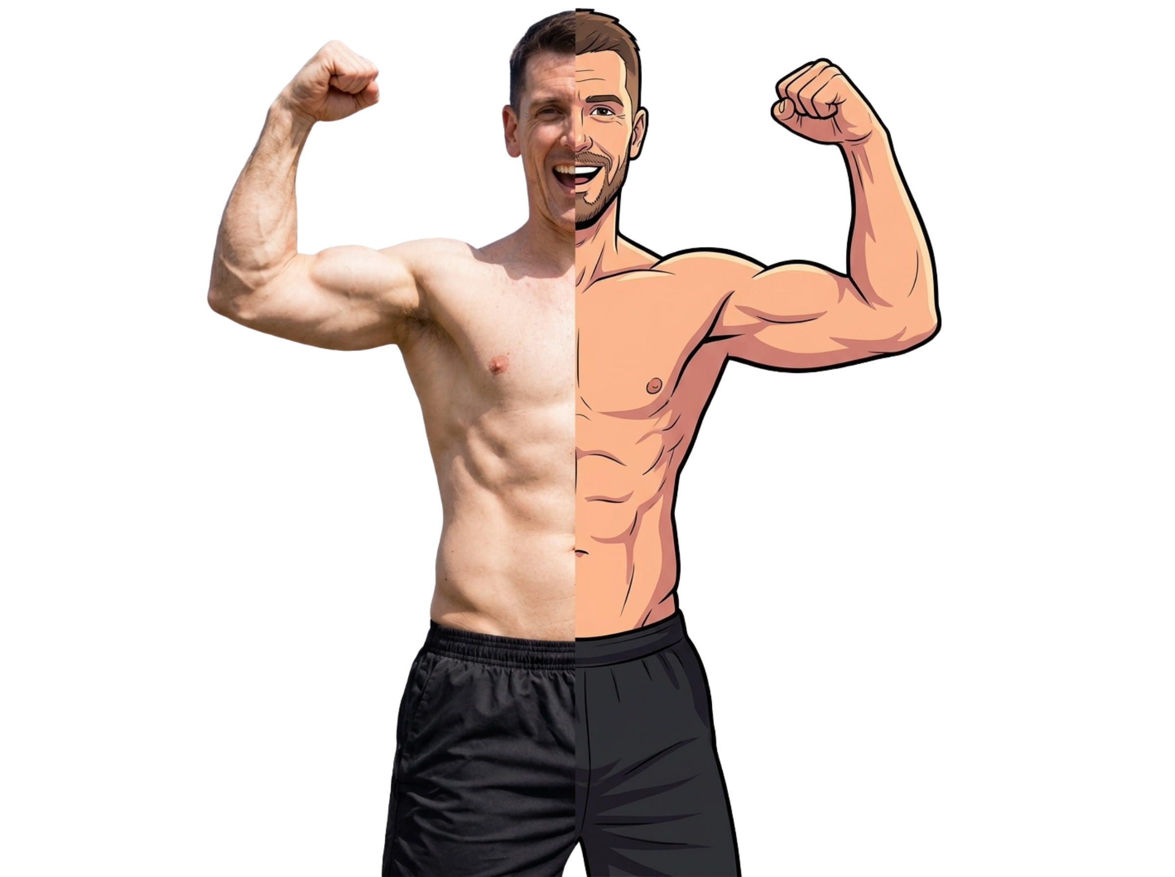 Matt, The Gay Body Coach — half real photo, half the illustrated avatar you'll see throughout the toolbox.